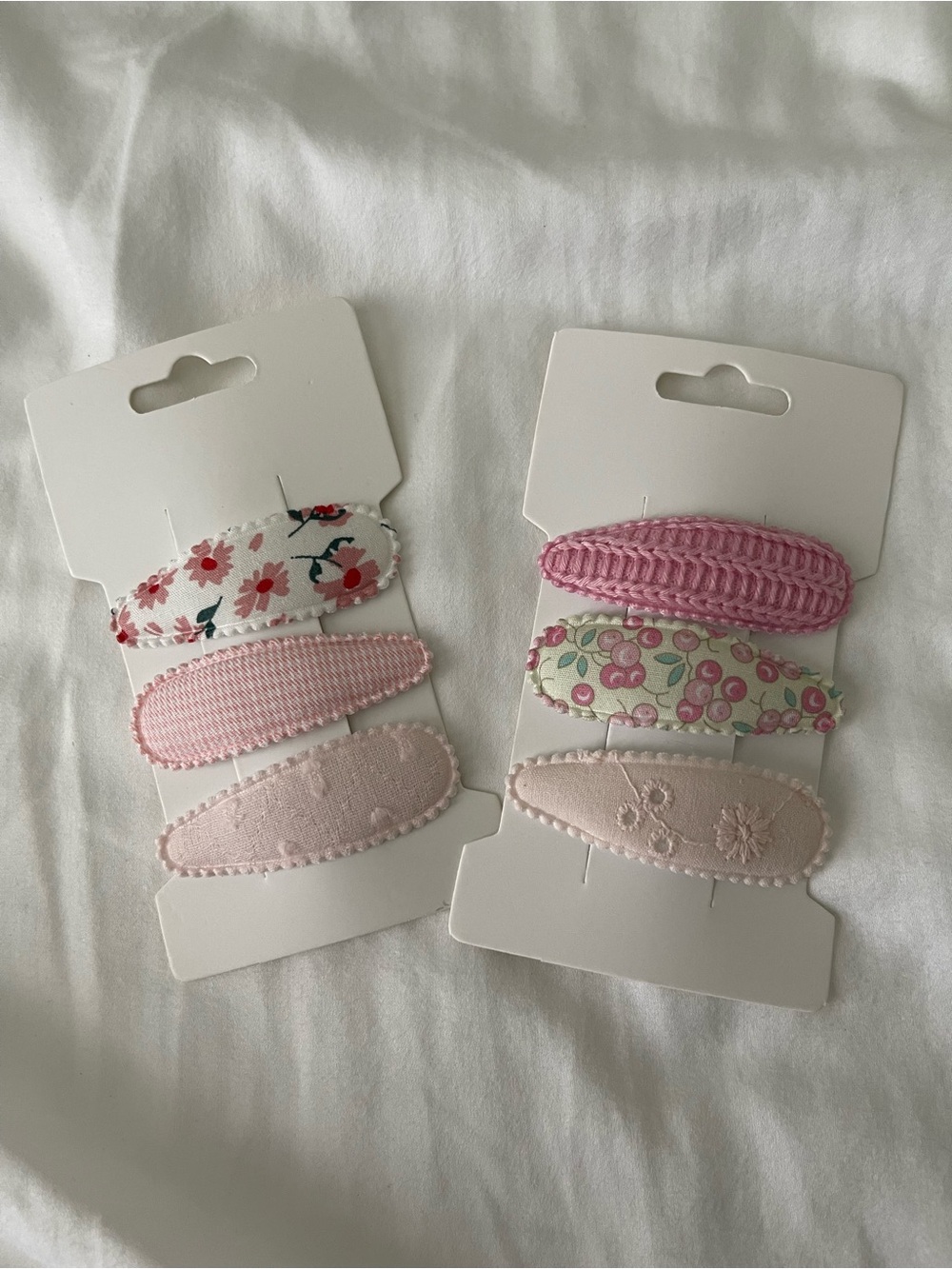 Kids Pink Floral and Solid Hair Clip Set - 6-Pack